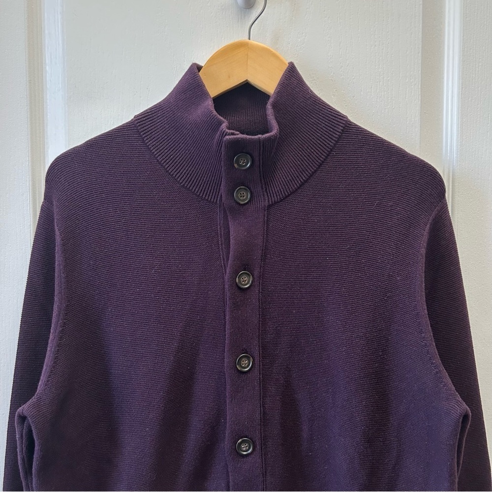 Banana Republic Men's Cotton Cardigan Sweater Jacket Maroon Size Medium NEW - Picture 6 of 15